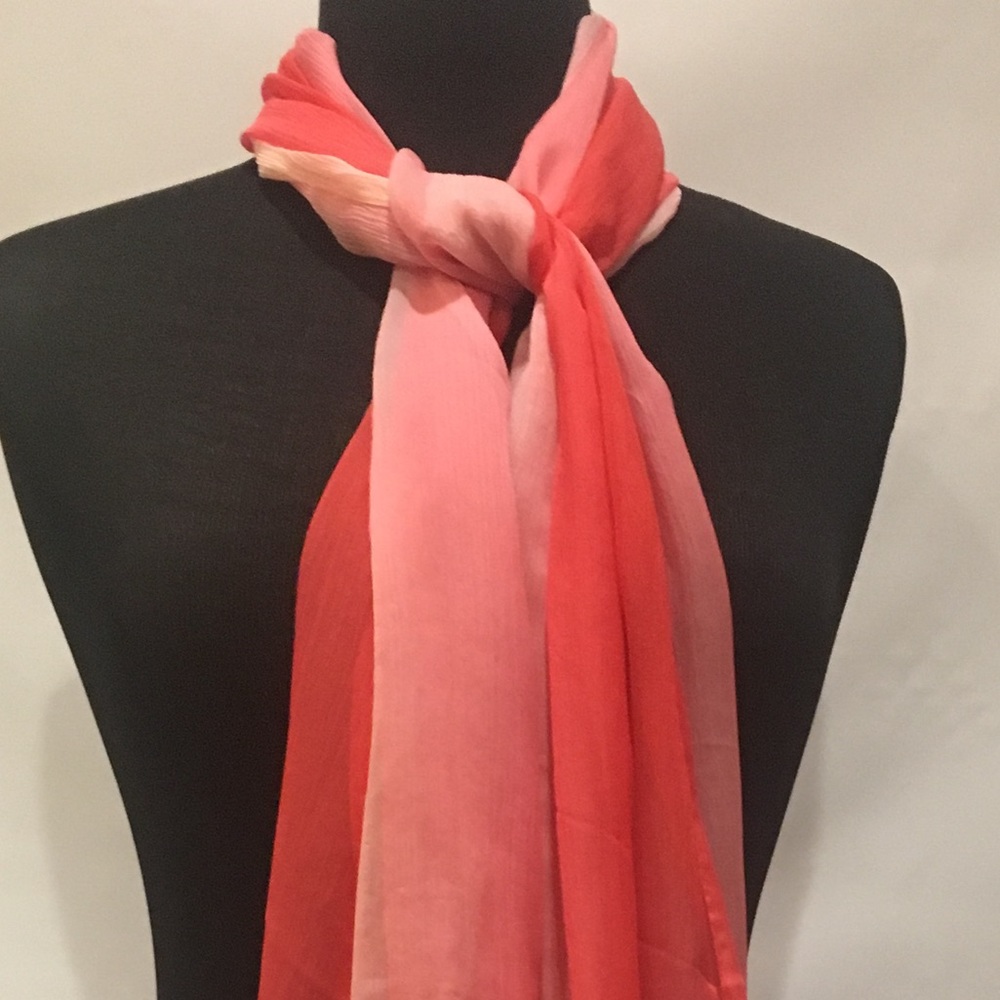 Red silk scarf shawl turban hijab NWT